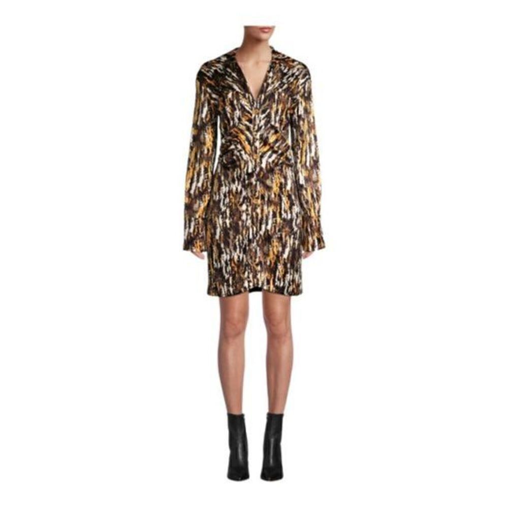 NANUSHKA ZADA Abstract Print Mini Shirtdress Size M NWT